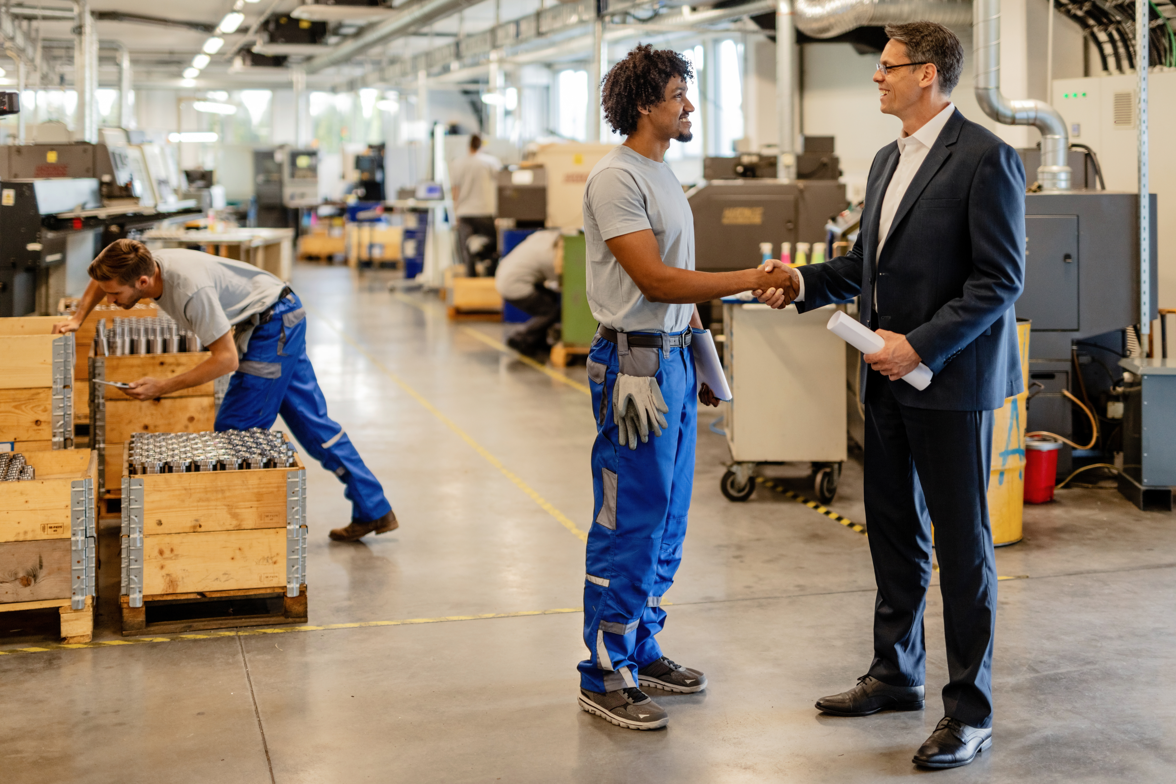 Manufacturing team discussion