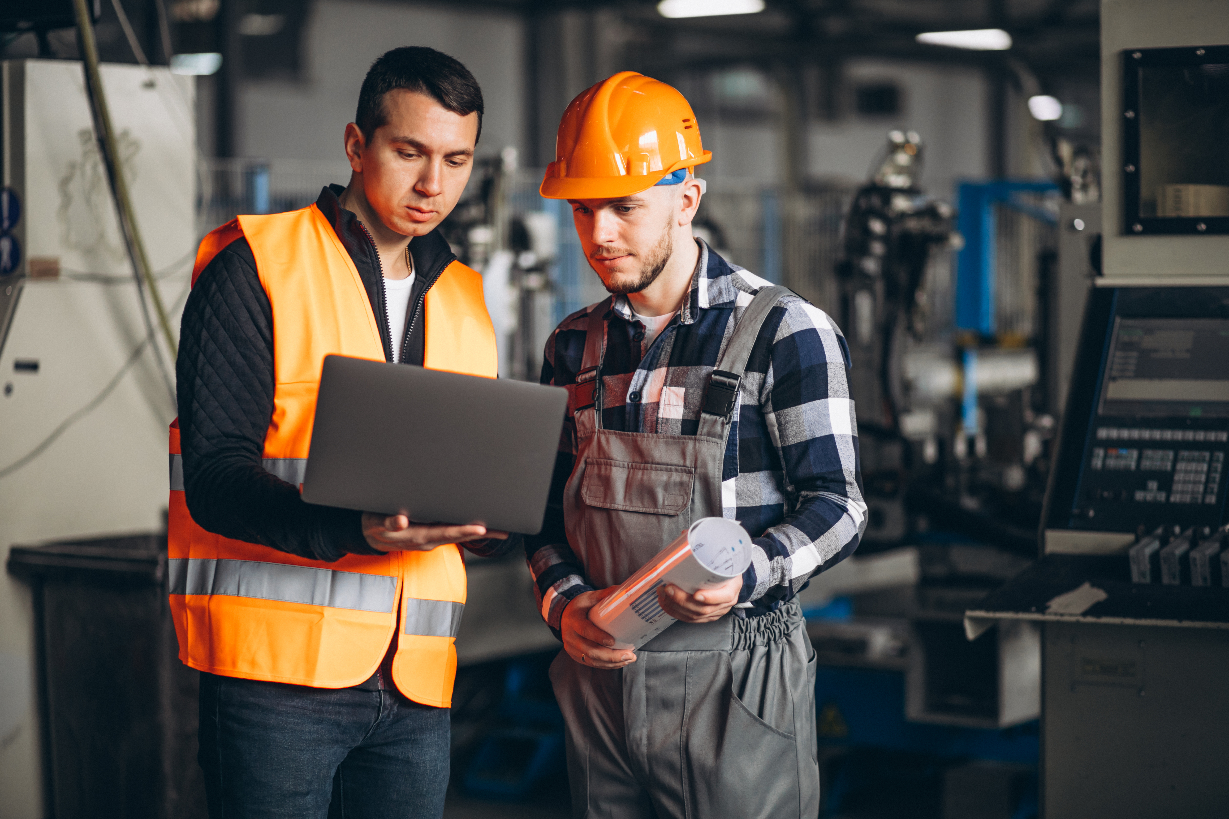 Production workers collaborating